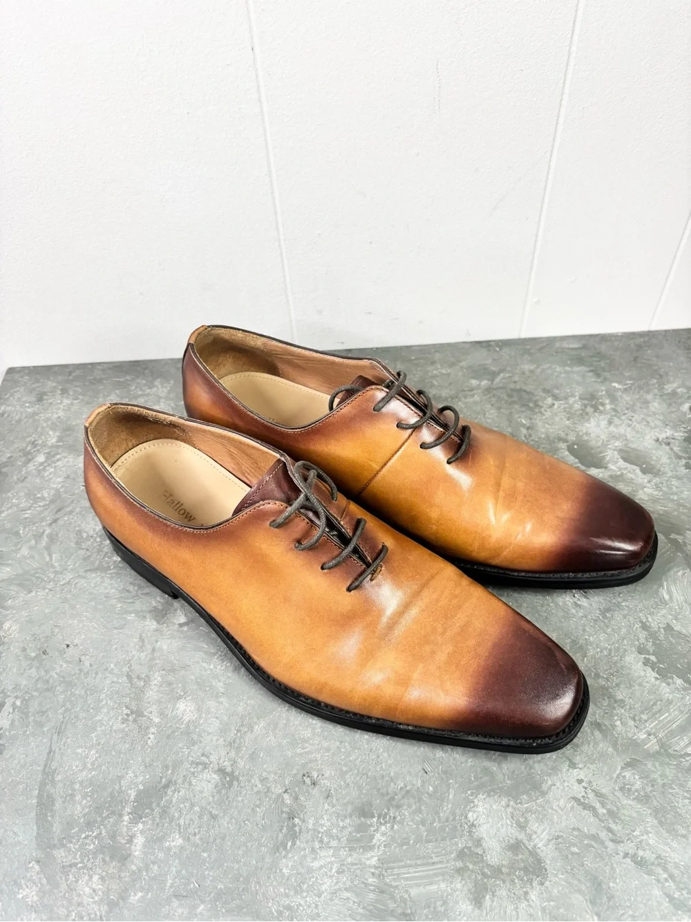 Hallow Unbind Men's Handmade Leather Dress Shoes Full Grain Size 9.5 US new